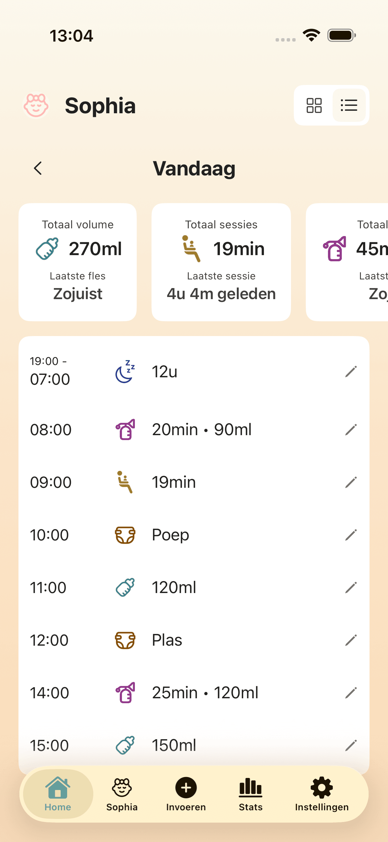 Instellingenscherm met donkere modus schakelaar en eenvoudige interface