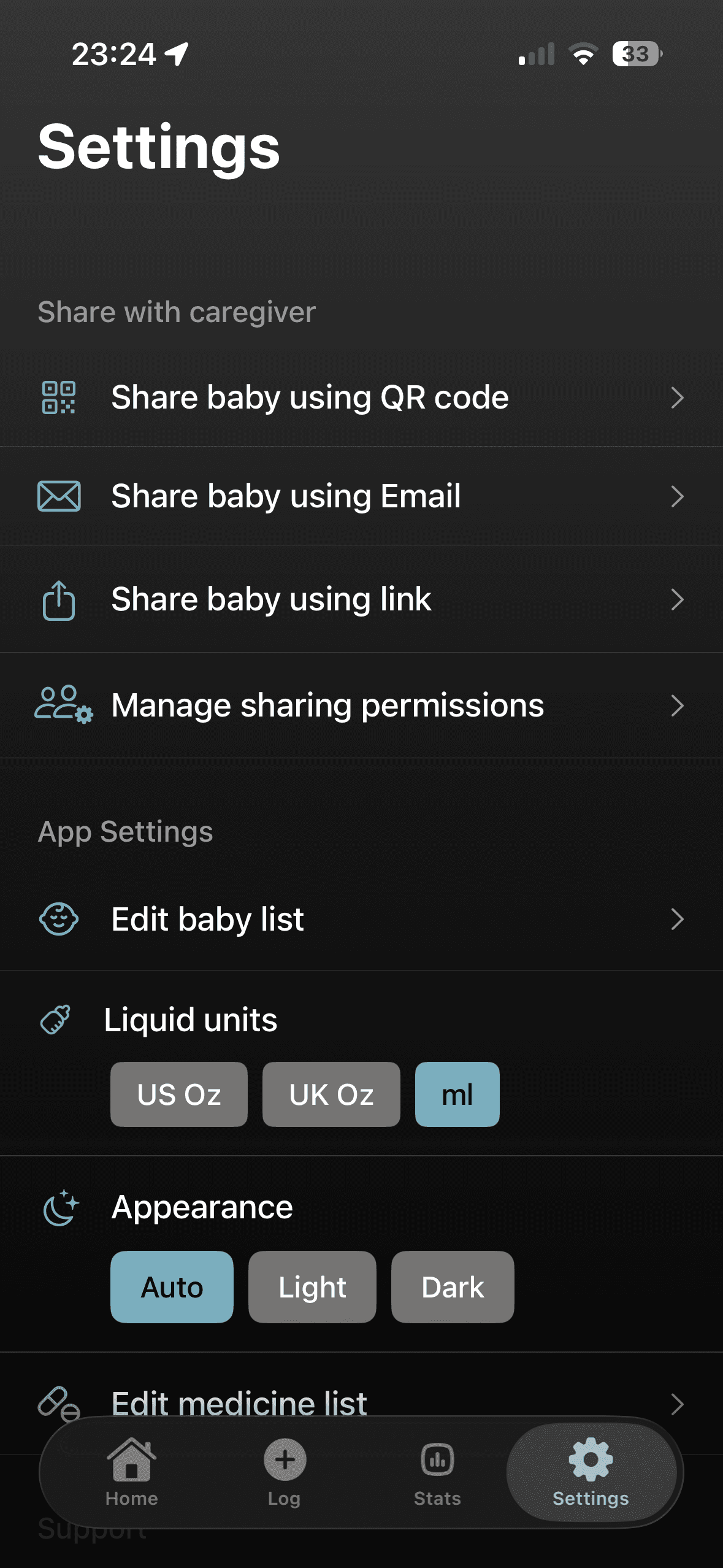 Noora Baby feeding tracking features
