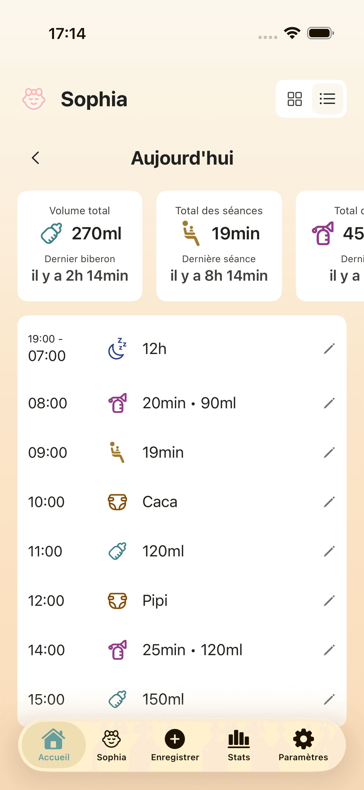 Écran des paramètres avec bascule du mode sombre et interface simple