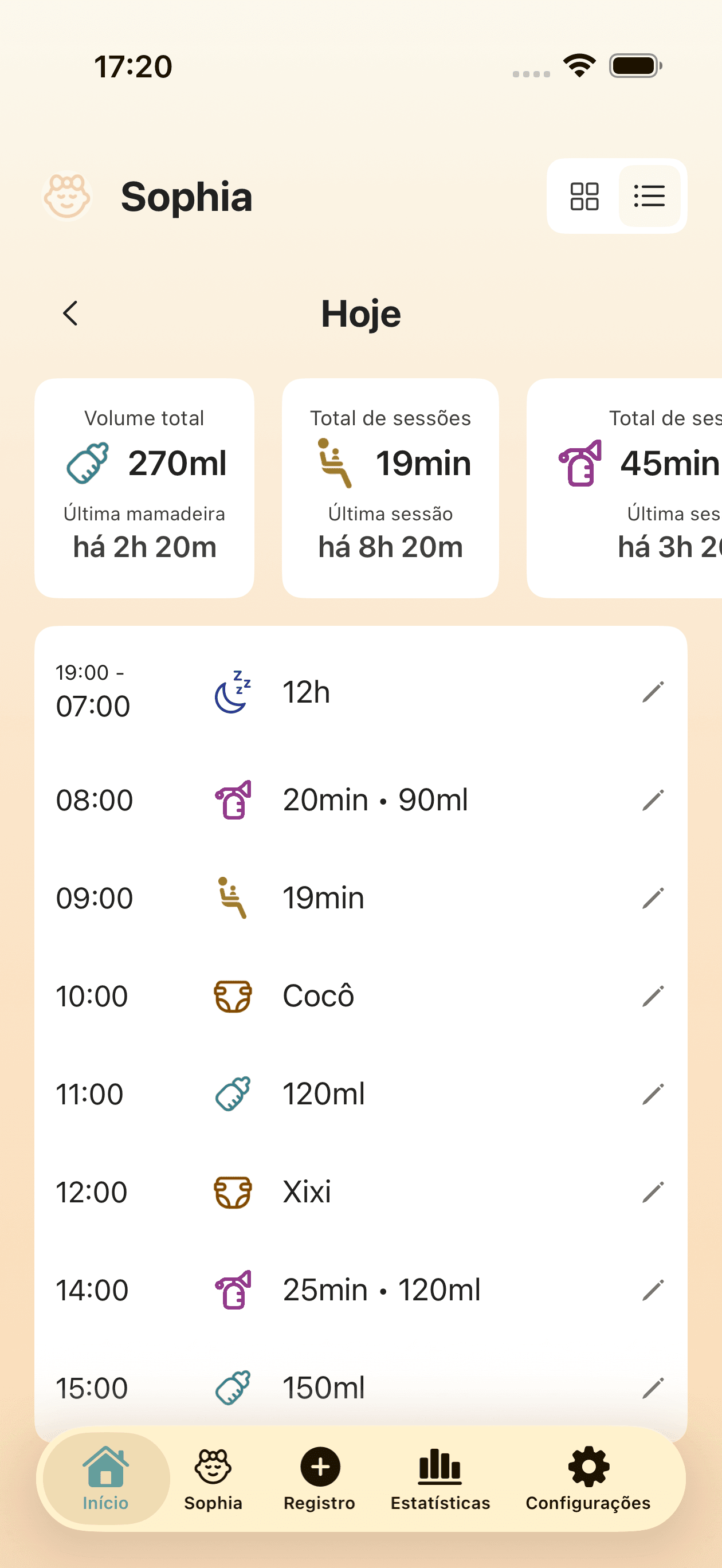 Tela de configurações com alternador de modo escuro e interface simples